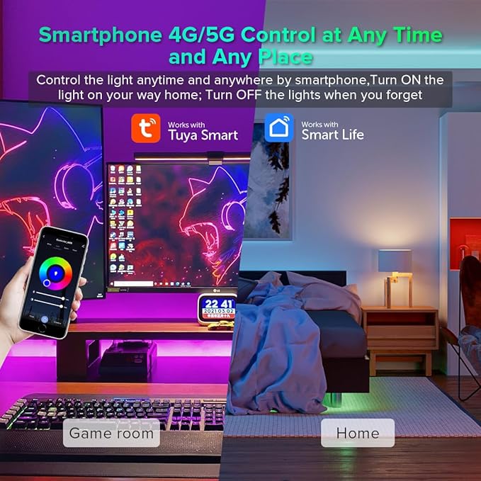 FCOB 5in1 WB5 2.4GHz WiFi PWM LED Controller Compatible with Alexa Google Home Smart Life Tuya APP for Dimming CCT RGB RGBW RGBCCT LED Strip Light Controller Works with WR01RF WR02RF, DC12V-24V