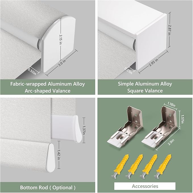Zshine Motorized Blackout Window Blinds Customize Width (23-95 Inches) Remote Control Wireless and Rechargeable Roller Shades Blinds for Windows, Home, Office, Hotel, Club, Restaurant(82141F)
