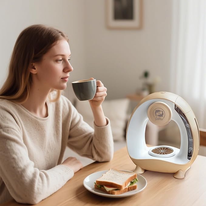 Single Serve Coffee Maker,Fast Brew in 2 minutes,Stylish＆Compact Design,MINI Q 2 IN 1 Coffee Machines for K*cup Capsules & Ground Coffee, Champagne Coffee maker