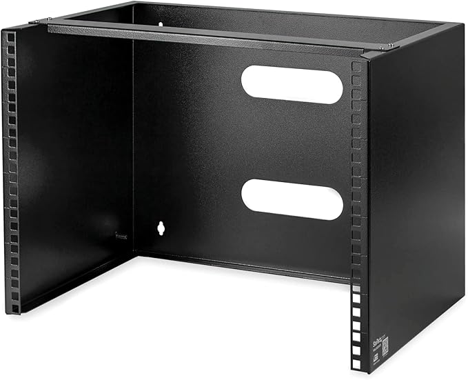 StarTech.com 8U Wall Mount Patch Panel Bracket - 13.75 inch Deep - 19" Patch Panel Rack for Shallow Network Equipment- 80lbs Capacity, TAA (WALLMOUNT8)