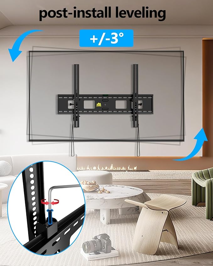 FORGING MOUNT Heavy Duty Tilting TV Wall Mount for Large TVs 55-120 Inch, Tool-Free Tilt Low Profile TV Mount,3-Stud Wall Mount Universal Bracket,VESA 900x600, Holds 275lbs, Fits 16/18/24/32" Studs