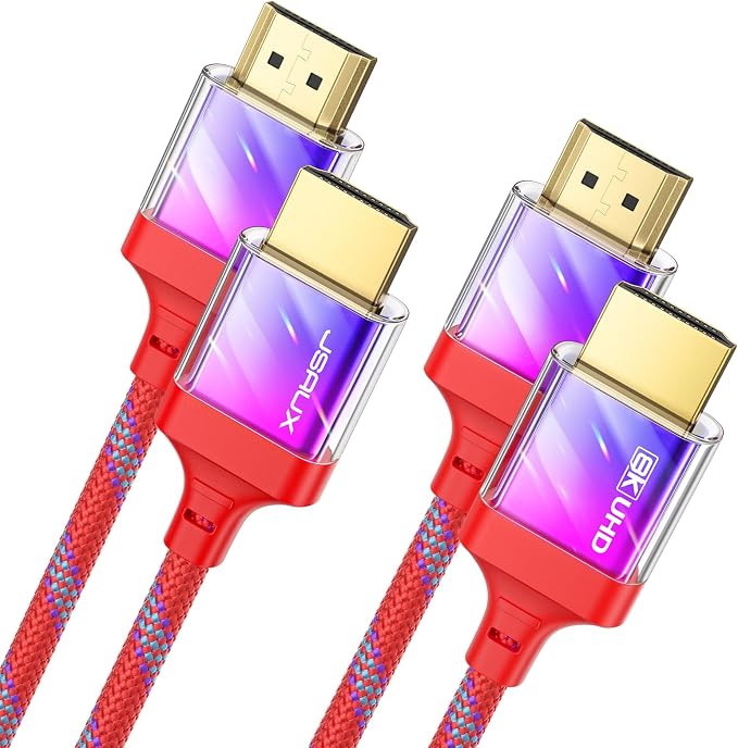 JSAUX 10K 8K HDMI to HDMI Cable 2.1 2 Pack 3ft/1m, 48Gbps Ultra High Speed by JSAUX
