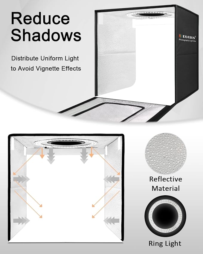 DUCLUS Light Box Photography, 16x16 Inch Photo Light Box - Image 3