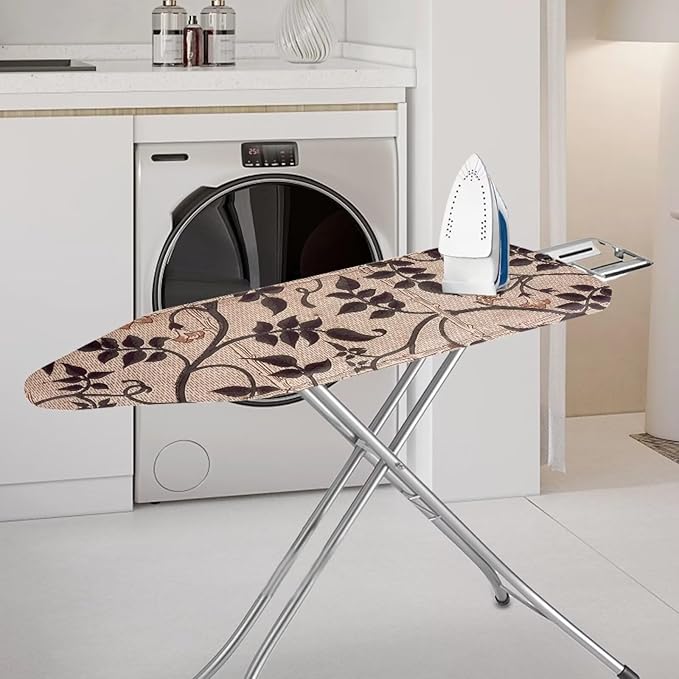 ZCFYGDX Ironing Board Cover with William Morris Prints, Washable Elastic Fabric, Heat-Resistant and Breathable, 3 Nylon Buckle Straps Fastening, Fits for Various Standard Sizes, 17x49 Inch