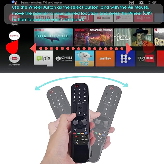 for LG Smart TV Remote,Magic Control with Voice and Pointer Function,AN-MR24GA/MR23GA/MR22GA/MR21GA/MR20GA/MR19GA Replacement for 2019-2024 LG WebOS,OLED,QNED,NANOCell,4K,8K etc.AKB76039902