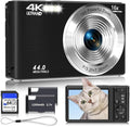 Digital Camera 4K, 2026 Upgrade Black Cameras by SMARTKLIK