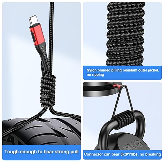 Durcord USB C Cable, 2Pack 60W 6ft USB C to USB C Charger Cable Fast Charging for Android/Phone/Pad, Type C to Type C Charger Braided Compatible with iPhone 15 Pro/Plus/Max/Android/Phone/Pad Red