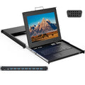 MT-VIKI Rack KVM Monitor Switch 8 Port w/17'' LCD Monitor, Fit 1U 19'' Rack, Integrated with Keyboard+Touch pad+Drawer+8 KVM Cables, Support OSD/Hotkey/Button