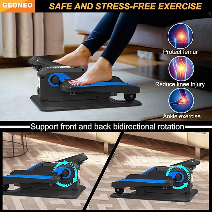 Under Desk Elliptical Machine, Electric Elliptical Exerciser for Senior, Quiet & Small Electric Seated Pedal Exerciser for Home with Display Monitor, Remote Control & 12 Adjustable Speeds
