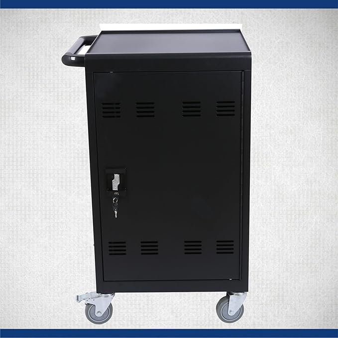 32 Device Mobile Charging Station for Laptops/Tablets/iPads/Chromebooks,32 Bay Lockable Charging Cabinet with Cable Management & Power Strip, Laptop & Tablet Storage Carts,Easy Assembly