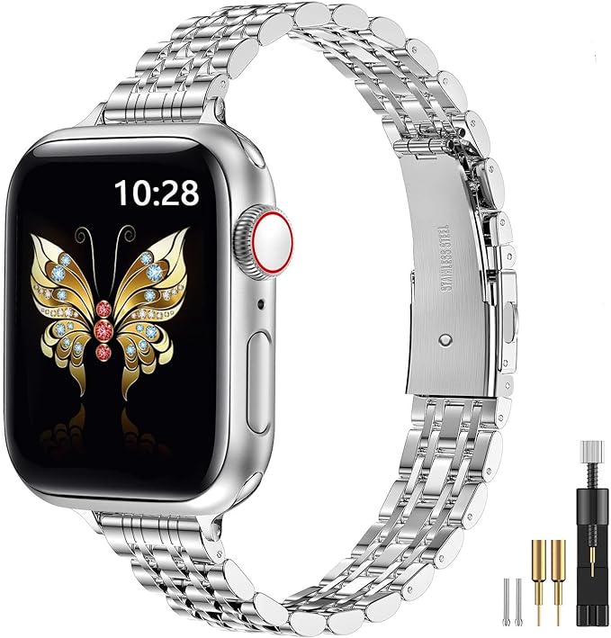 MioHHR Slim Metal Band Compatible by ProfessionalStainlessSteelWatchBandCase