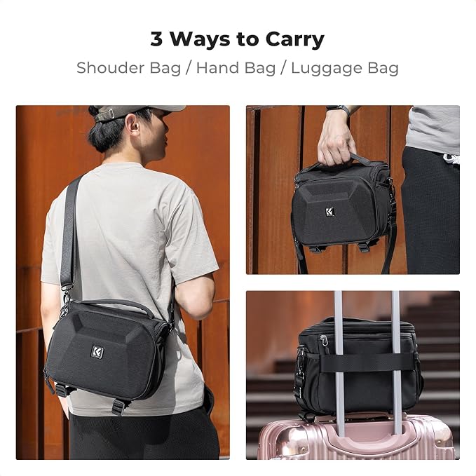 K&F CONCEPT Hardshell Camera Bag, Crossbody Camera Sling Bag - Image 6