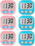 Classroom Timers for Teachers Kids Large Magnetic Digital Timer Teacher Supplies 6 Pack-Blue Pink