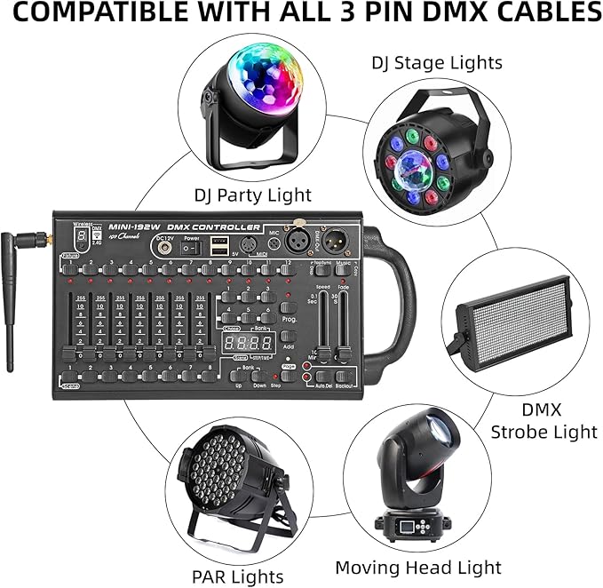 Wireless DMX Controller,192 Channel DMX512Controller Stage Lighting Equipment &Accessorie For Di, Ktv, Large Concert, HolidayParty And Fashion Show DMX Light Controller