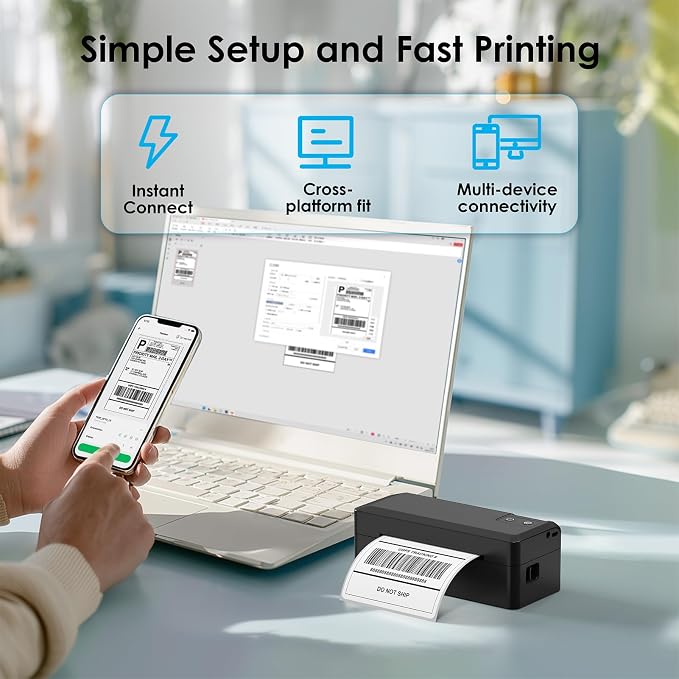 KNAON Shipping Thermal Label Printer, 4x6 Portable Label Printer, Support iPhone - Image 4
