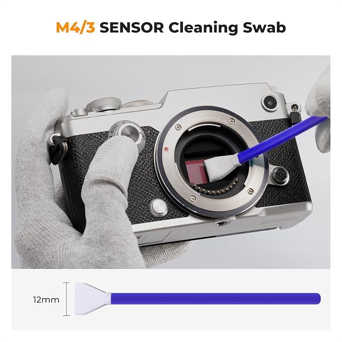 K&F CONCEPT 12mm Micro Four-Thirds 4/3 Sensor Cleaning Swab*10, M43 Sensor - Image 4