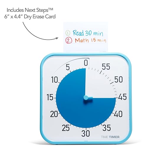 Time Timer Original 12" Visual Countdown Timer – Large 60-Minute Silent Classroom Visual Timer for SEL, Emotional Regulation, Focus, Calm Transitions, ADHD, Autism – (Blue & White)