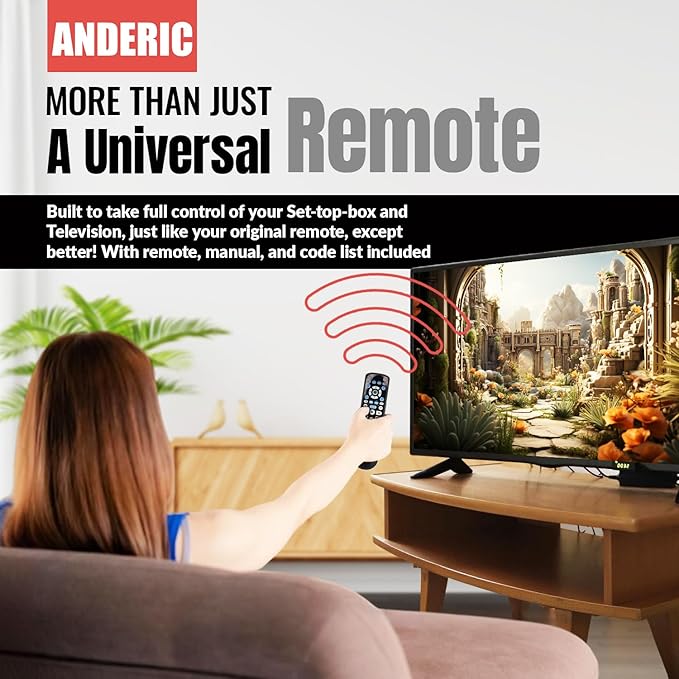 ANDERIC RRP265V5 Replacement Remote Control Compatible with Verizon FiOS 2-Device, Version 2/3/4/5 RC2655007/01, Work with All FiOS Systems and Set Top Boxes Replacement Controller