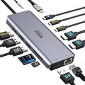 USB C Docking Station Dual Monitor,USB C to HDMI Adapter,Type C Hub Multiport Adapter with Displayport,100WPD USB3.0,SD/TF,Ethernet,3.5mm Audio,Laptop Docking Station for Dell/Hp/XPS/Surface.etc