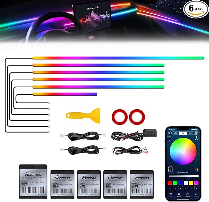 Dreamcolor Acrylic Interior Car LED Strip Light by MAODANER