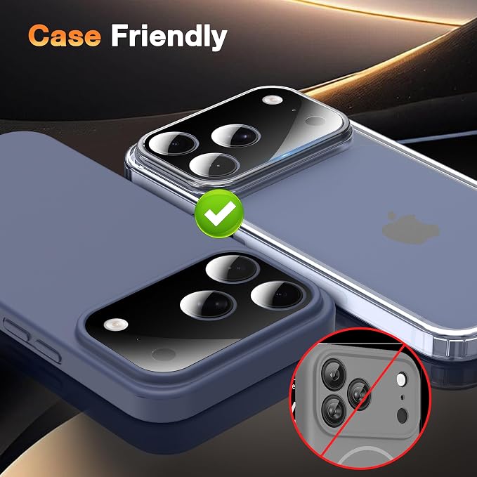 YWXTW [0 Bubbles for iPhone 17 Pro Camera Lens Protector, Full Coverage - Image 5