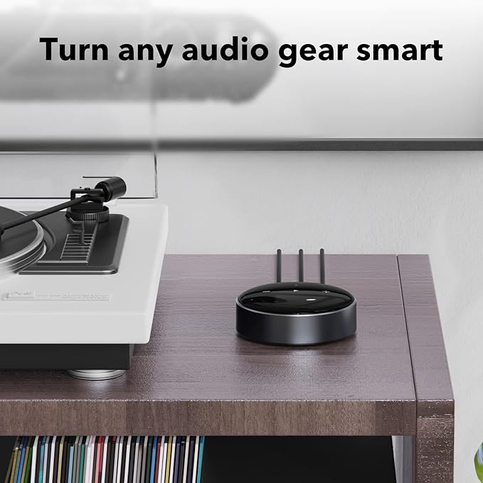 WiiM Mini AirPlay 2 Wireless Audio Streamer, Multiroom Stereo, Preamplifier, Works with Alexa and Siri Voice Assistants, Stream Hi-Res Audio from Amazon Music, Tidal and More