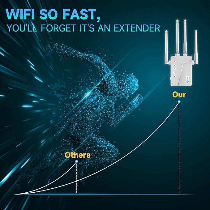 Best WiFi Extender Signal Booster for Whole Home - 13K Sq.Ft Coverage | 100% Faster Internet Extender WiFi Booster, 1-Button Setup Repeater Works with Any Router | Stop Buffering in Every Room