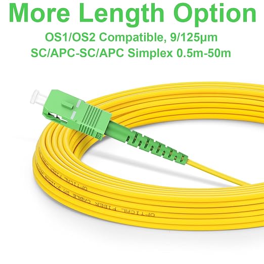 FLYPROFiber- 5m/16ft SC/APC to SC/APC Fiber Optic Internet Cable, Single Mode - Image 3