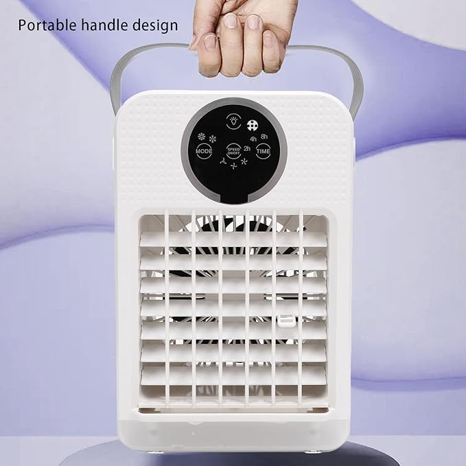 Marhynchus 4 in 1 Portable Air Conditioner, 700ML Evaporative Cooler with 3 Speeds 7 Colors Light 2-8h Timer for Room Office Car Camping