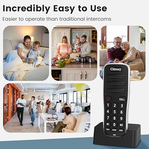 Intercoms Wireless for Home, 1 Mile Long Range for House Business Office, Handheld Room to Room Communication System, Rechargeable Loud & Clear 10-Channel Anti-Interference Intercom System