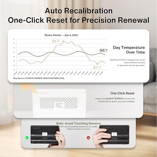 bonoch 16 in 1 Air Quality Monitor Indoor 7" Display 9 AQI+7 AQI Alerts, CO2 Monitor Air Quality Tester for CO2, TVOC, PM2.5 PM1.0 PM10, HCHO Temperature Humidity AQI & Time Air Quality Meter for Home
