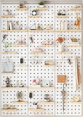Wooden Wall Organizer Kit - Versatile Display Panel for Bedroom, Office, Bathroom - Wall-Mounted Storage Solution (Natural, 40x120CM)