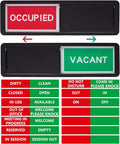 Vacant Occupied Door Sign, Custom Privacy Signs, Reserved Empty/Do Not Disturb/Out of Office/In Use/Clean Dirty/Meeting in Progress Door Sign for Office, Bathroom, Home