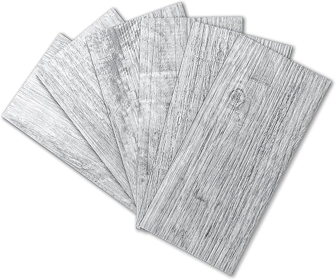 Art3d 102-Piece Peel and Stick Tile Backsplash for Kitchen Bathroom, 3in. × 6in. Stick on Subway Tile White-Washed Wood Plank