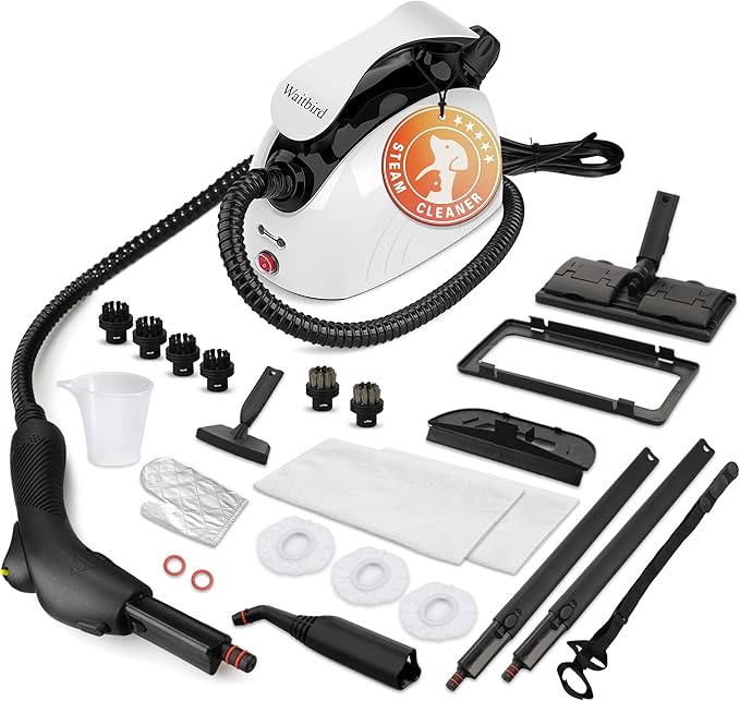 Waitbird Steam Cleaner, Steam Cleaner For Home, Handheld Steamer For Cleaning With 21 Accessories, 248 °F High Temperature, Suitable for Grout, Floor. Sofas, Upholstery, Toys