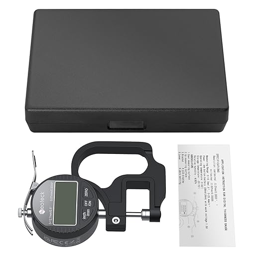 Neoteck Digital Thickness Gauge (Silver-Black, 0-0.5"/0.0005")