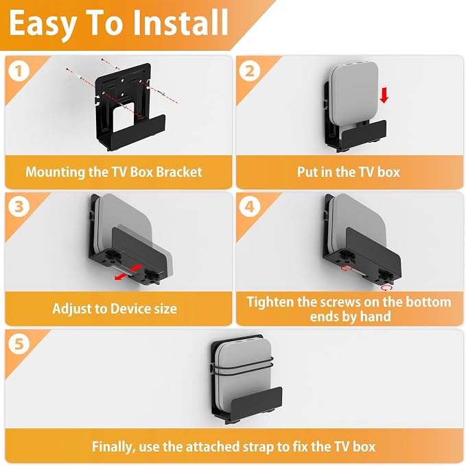 Cable Box Mount, Modem Mount, Adjustable Cable Box Wall Mount Bracket - Image 4