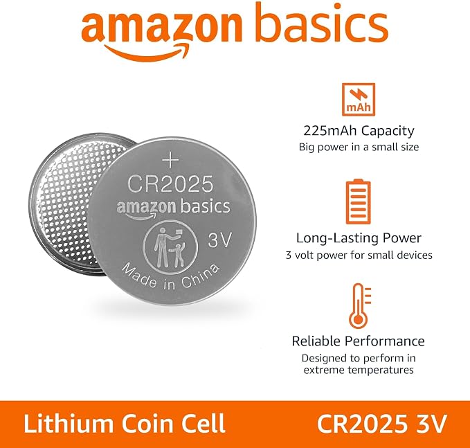 Amazon Basics 18-Pack CR2025 3V Lithium Coin Cell Batteries, Long Lasting Power - Image 2