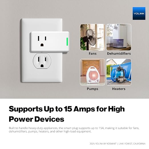 YoLink Smart Energy Plug 15A, 2 Pack, LoRa Control up to 1/4 Mile, High-Power - Image 6