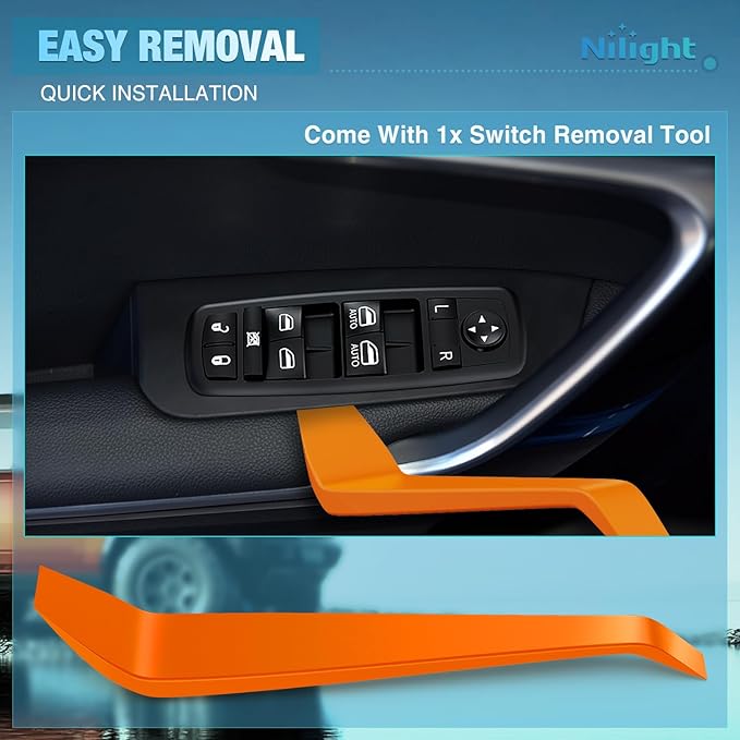 Nilight Power Master Window Switch Compatible with 2012 2013 2014 2015 2016 2017 Dodge Grand Caravan 2012-2016 Chrysler Town Country Control Replacement 3 PINS+0 PINS
