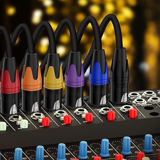 AuxLink XLR Cable 100ft 2Pack, Banlaced XLR Cable Male to Female Mic Cable Gold-Plated 3-Pins, XLR Speaker Cables Compatible with Microphones, Stage Lighting, Speaker Systems and More