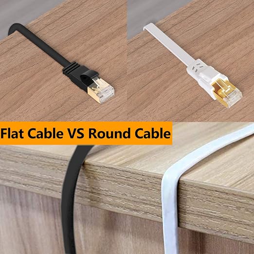 Jadaol Cat 8 Ethernet Cable 6 ft, 40Gbps 2000MHz Flat RJ45 S/FTP LAN Patch Cable - Image 6