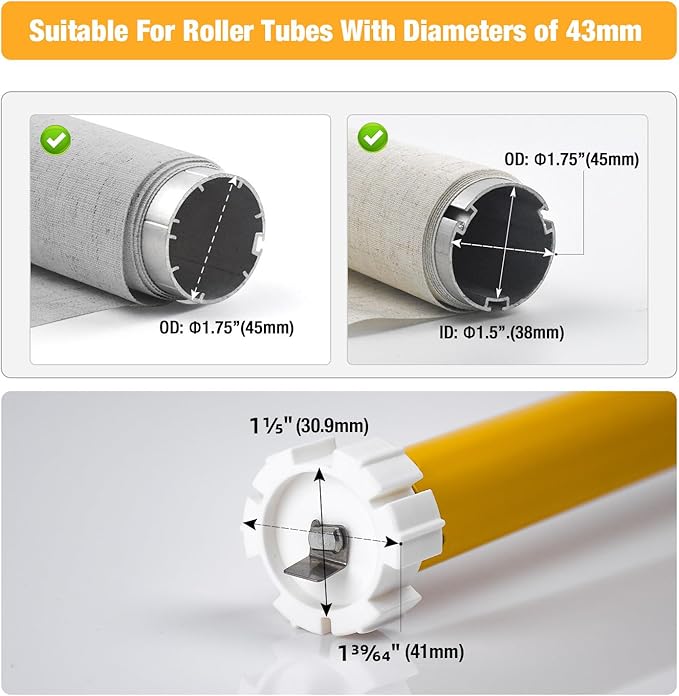 AM25 Zigbee Smart Blinds Motor for 1.5" Shade Tube, Type-C Rechargeable Window Shade Motor, 10 lbs Load Capacity, DIY Motorized Zebra/Roman/Roller Blinds, Compatible with Alexa & Google Home