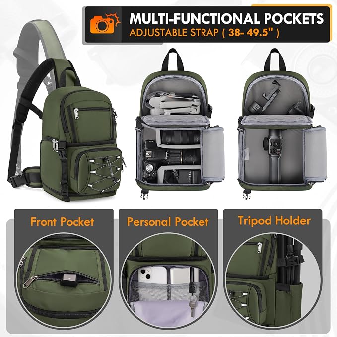 RAINSMORE Camera Bag, DSLR & Mirrorless Camera Sling Bag - Image 3