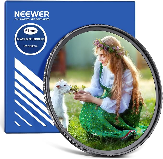 NEEWER 67mm Black Diffusion 1/8 Filter by Neewer