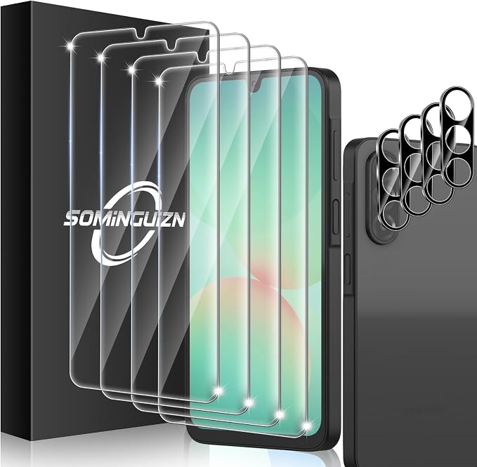 4+4 Pack for Samsung Galaxy A26 5G Screen Protector & Phone Camera Lens by SOMINGUIZN