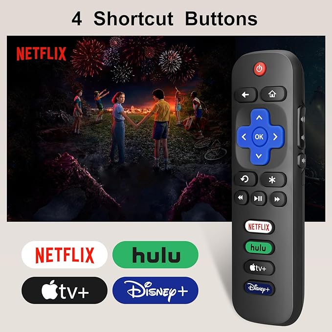 【Pack of 2】 New Replacement for All Roku TV Remote,Compatible for All TCL-ONN-Hisense-Roku TV Remote