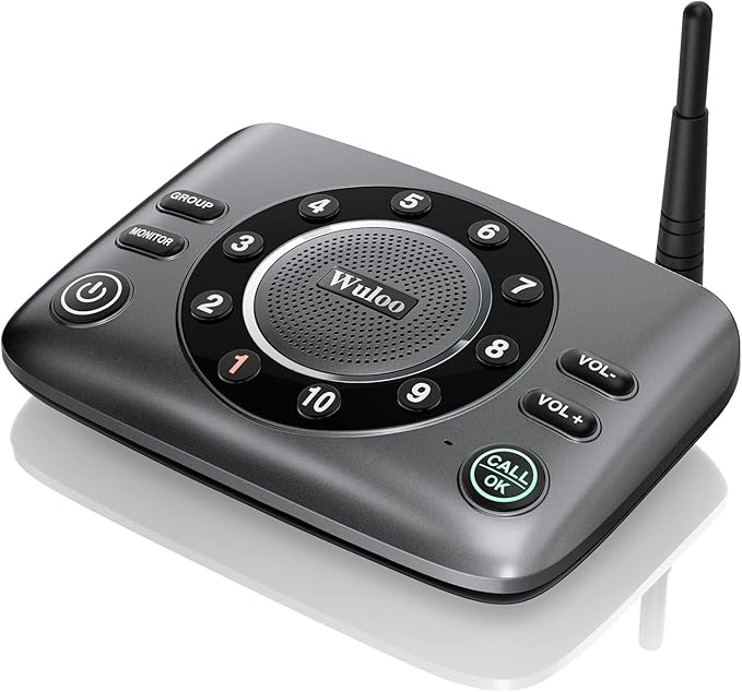 Hands-Free Intercoms Wireless for Home Business, Wuloo Upgrade Two Way Audio Intercom System for Elderly, Full Duplex Room to Room Intercom with 5280 ft Range Clear Sound Anti-Interference, 1-Pack
