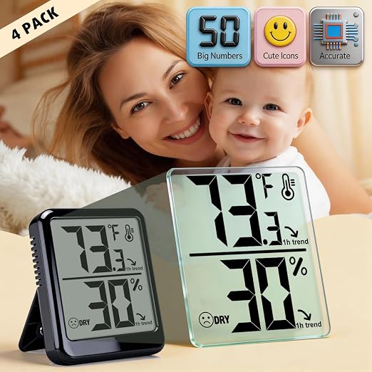 4-Pack Room Thermometer Indoor Hygrometer, Small Digital Temperature and - Image 5