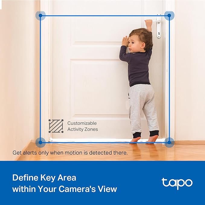 Tapo 2K Indoor/Outdoor Pan/Tilt Wired Security Camera - Baby Monitoring, Person & Baby Cry Detection, 360° Motion Tracking, Color Night Vision, Subscription-Free Local Storage or Optional Cloud, C217
